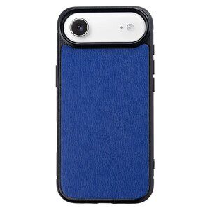 iPhone 17 Air Goatskin Leather Case – Admiral Blue Slim Grip Cover